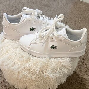 Lacoste Kids' White and Green Sneakers